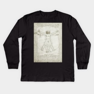 Vitruvian Man by Leonardo da Vinci Kids Long Sleeve T-Shirt